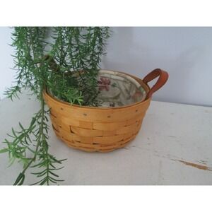 Vintage 1999 Longaberger Button Basket Botanical Liner Protector Product Card